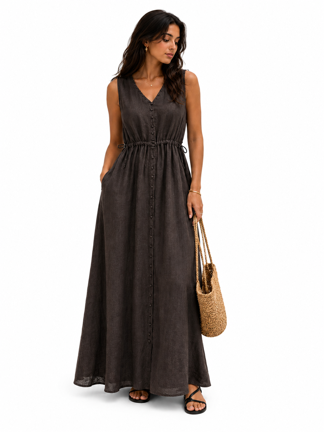 Coastal Breeze Linen Maxi Dress