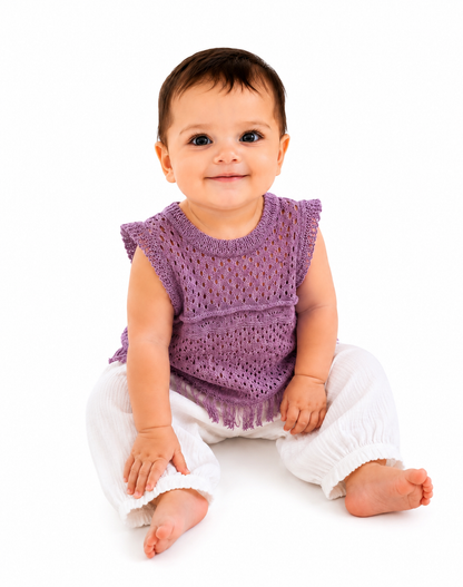 Baby Girl Lavender Knit Sleeveless Blouse