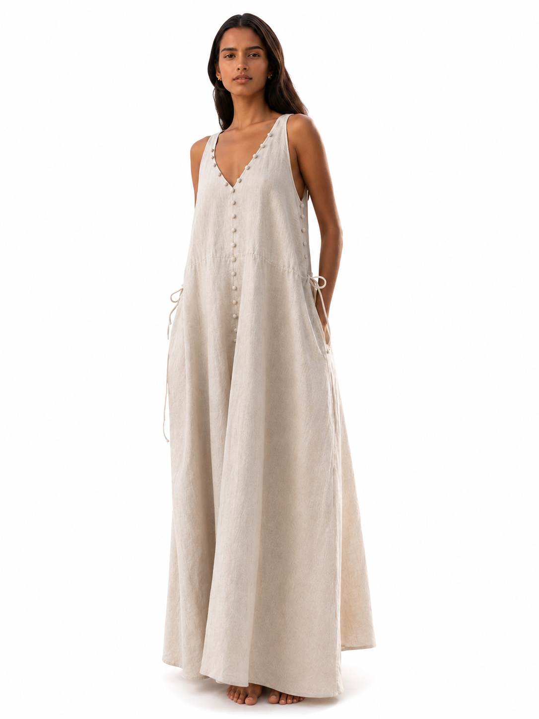 Coastal Breeze Linen Maxi Dress