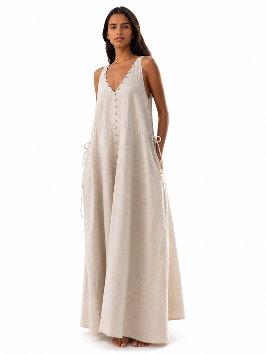 Vestido maxi de lino Coastal Breeze