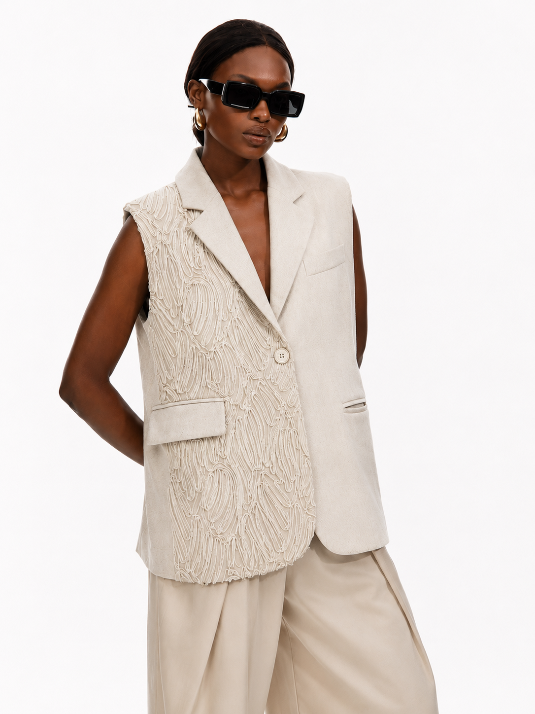 Luna Textured Tailored Vest