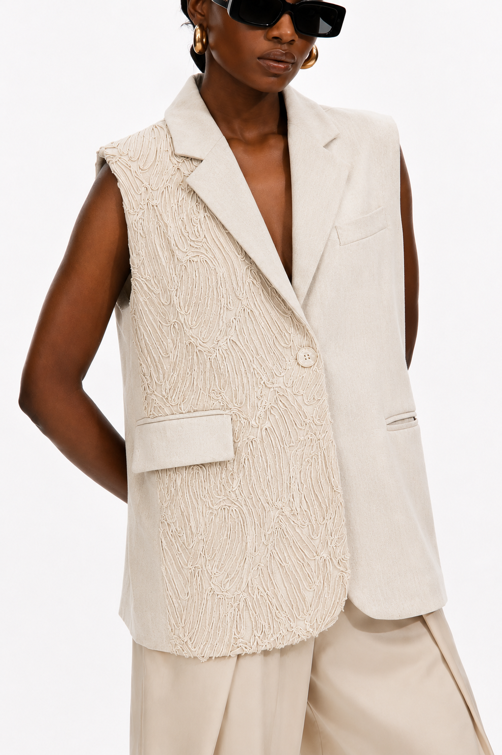 Luna Textured Tailored Vest