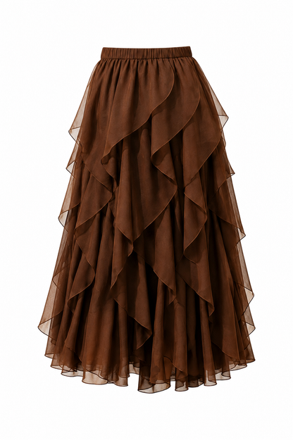 RUFFLE CHIFFON SKIRT