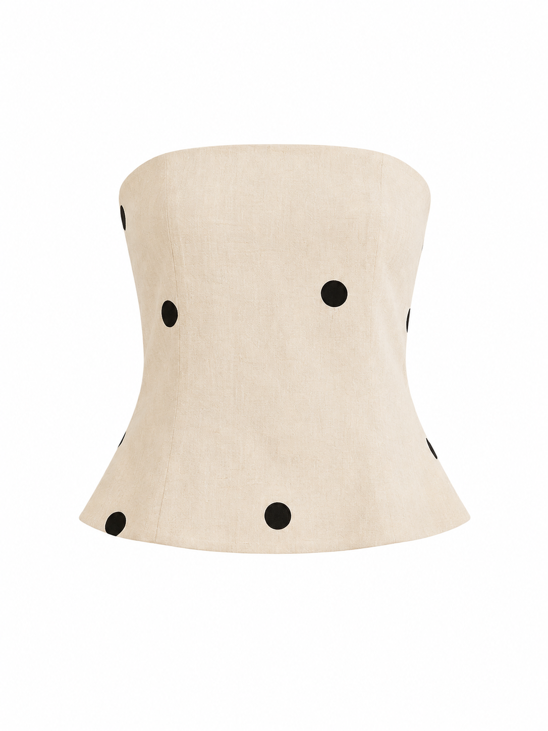 Beige Polka Dot Linen Set