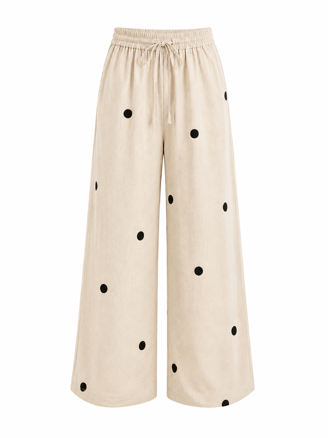 Beige Polka Dot Linen Set