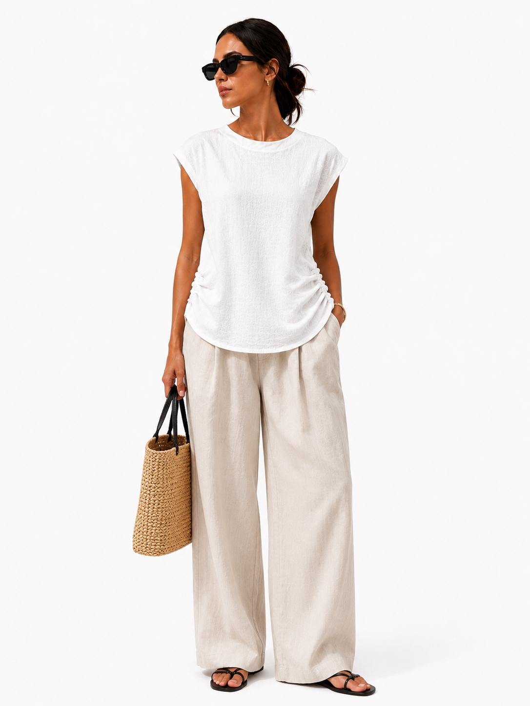 Pure Linen Draped Top