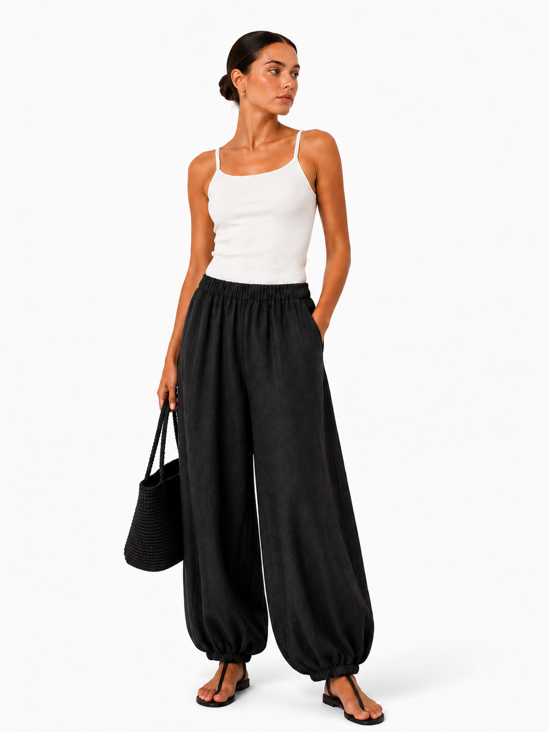 Pantalones Hinchados de Lino