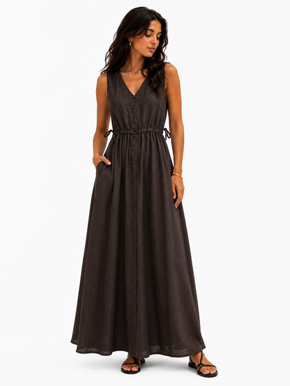 Coastal Breeze Linen Maxi Dress