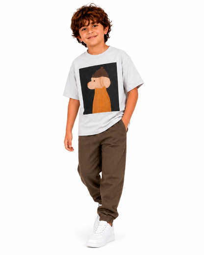 Camiseta de algodón para niño con estampado de perro acogedor