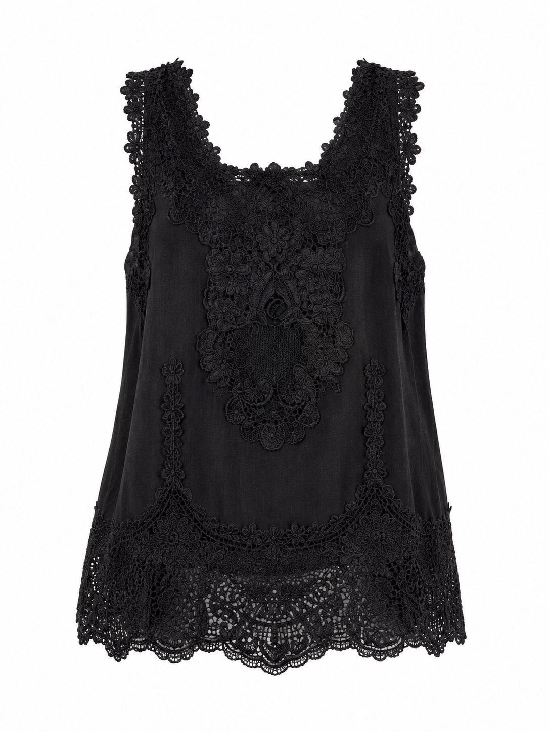 Midnight Lace Elegance Top – Black
