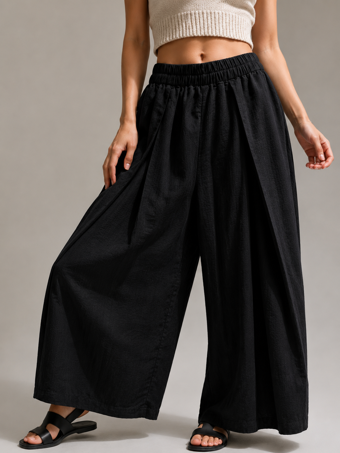 Noir Flow Wide-Leg Pants