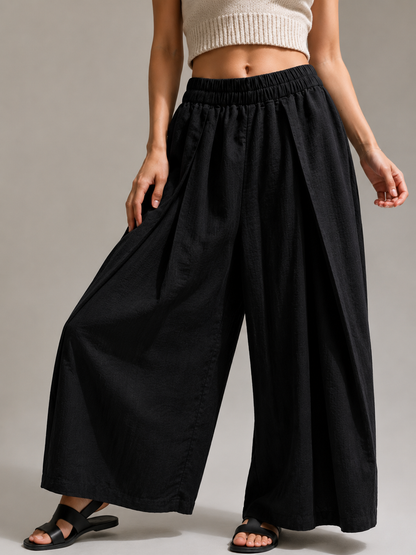 Noir Flow Wide-Leg Pants