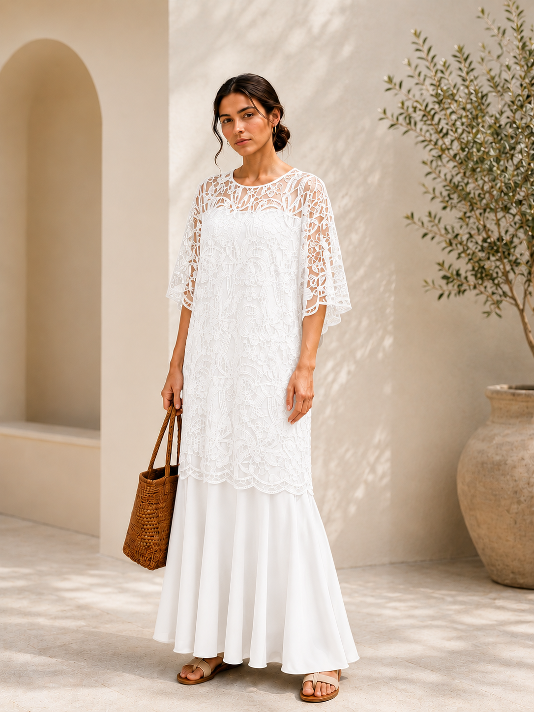 Ivory Lace Grace Maxi Dress