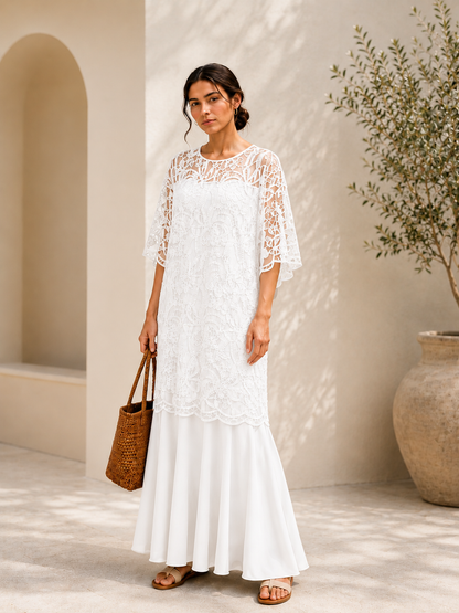Ivory Lace Grace Maxi Dress