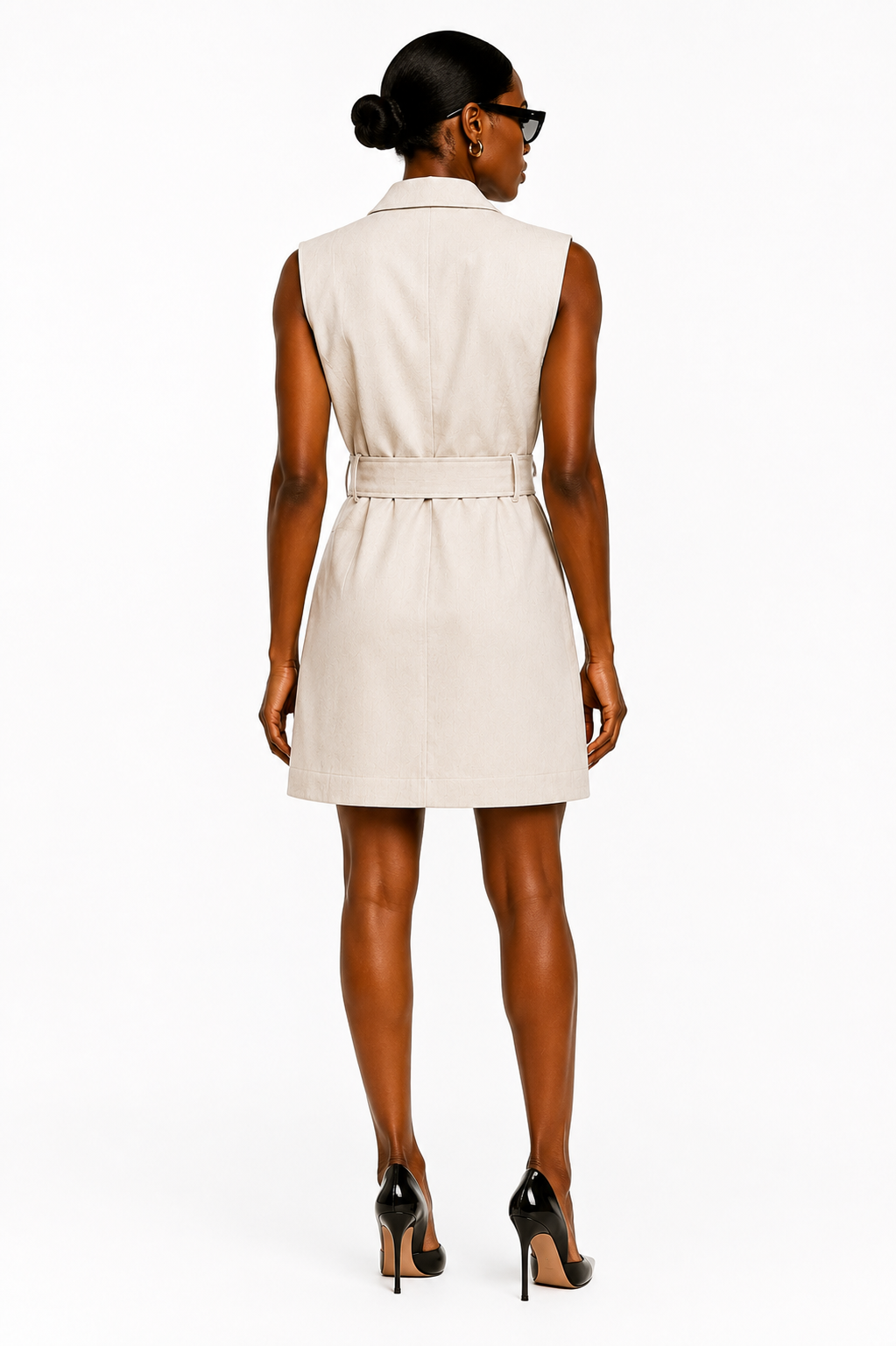 Luna Linen Vest Dress – Beige