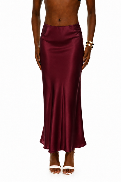 Midnight Satin Maxi Skirt