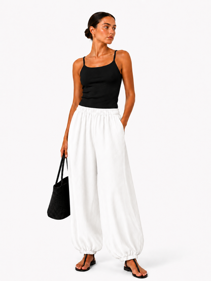Pantalones Hinchados de Lino