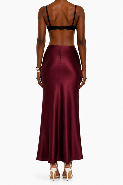 Midnight Satin Maxi Skirt