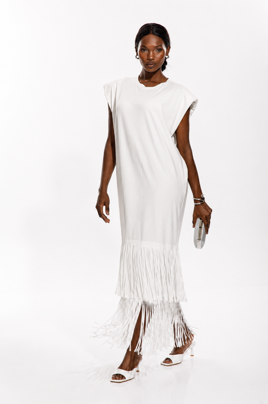 Ivory Fringe Maxi Dress