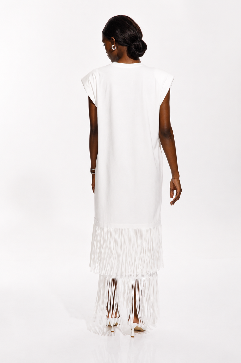 Ivory Fringe Maxi Dress