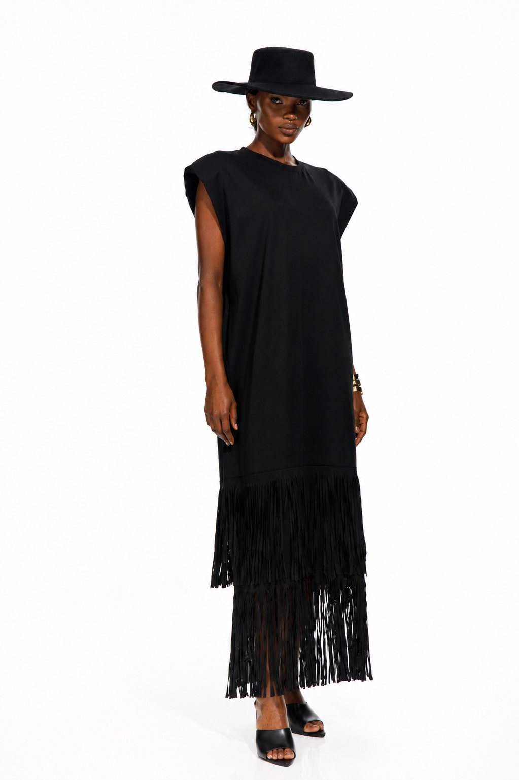Ivory Fringe Maxi Dress