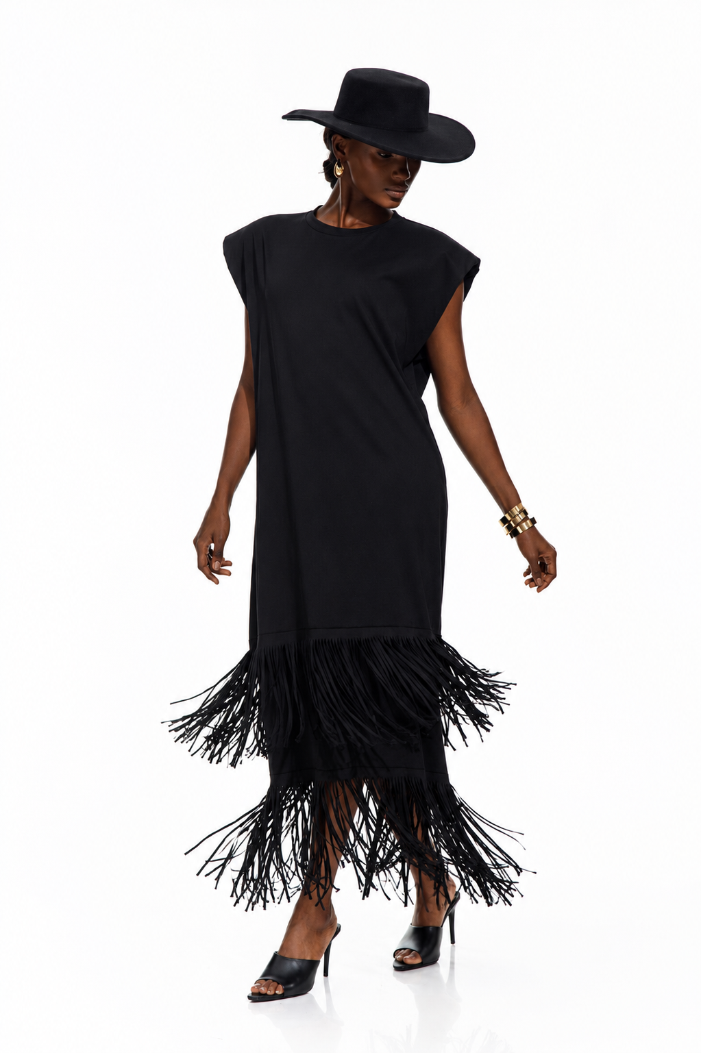Ivory Fringe Maxi Dress