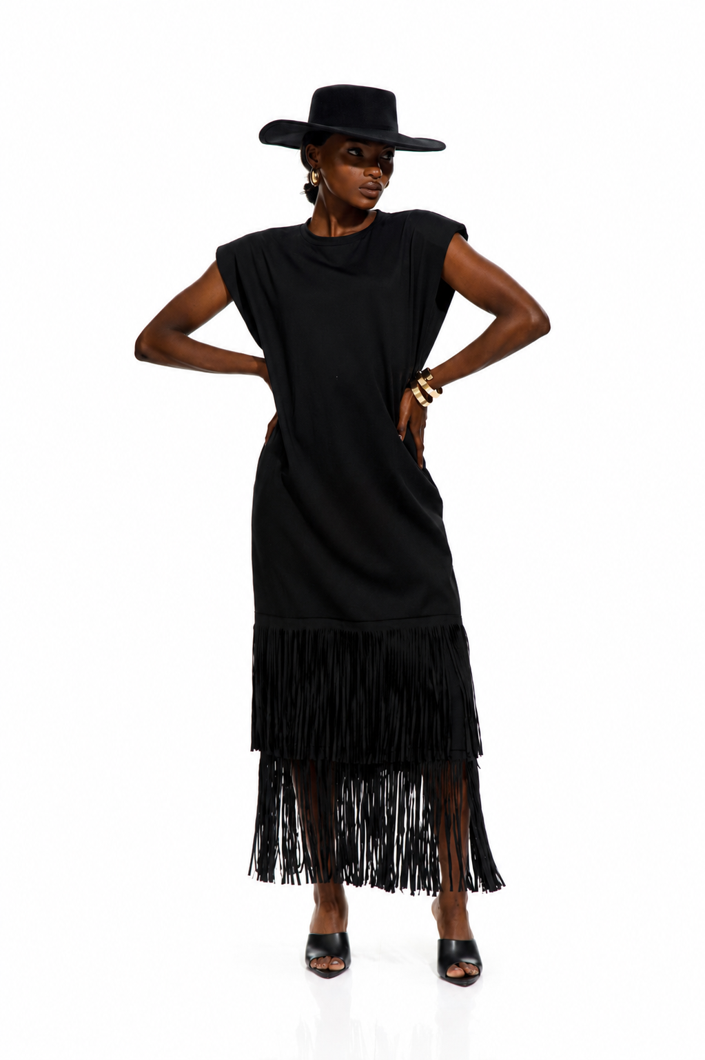 Ivory Fringe Maxi Dress