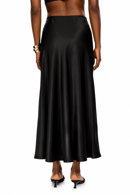 Midnight Satin Maxi Skirt