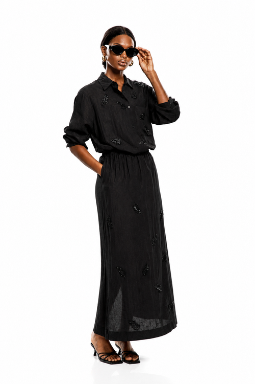 Midnight Elegance Black Maxi Set