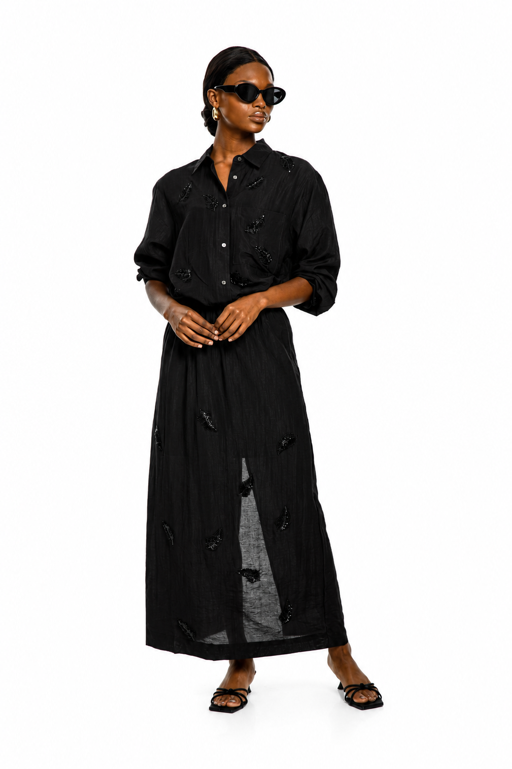 Conjunto Largo Negro Elegancia de Medianoche